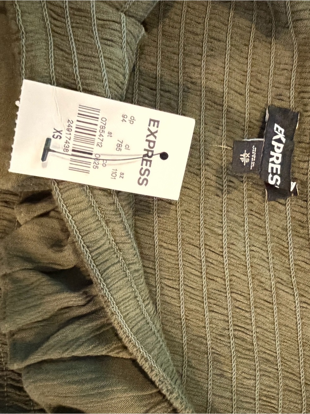Express Olive Ruffle-Tier Maxi Dress - Picture 3 of 3